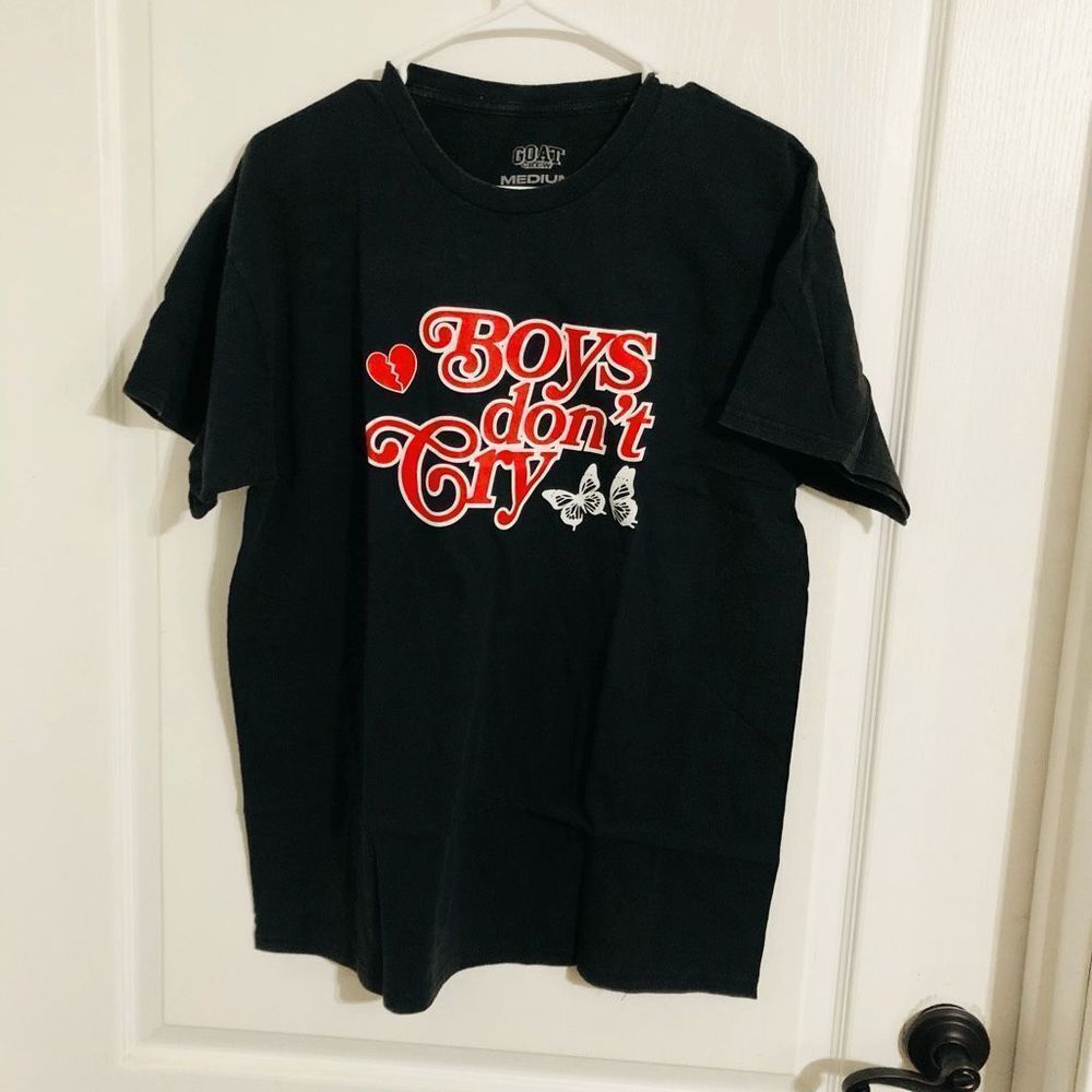 New Goat Crew Boys Don't Cry T-Shirt Black‎ Wash Size Medium For Women